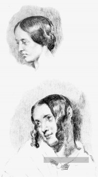 Eugène Delacroix œuvres - Étude pour Jenny Le Guillou et Josephine de Forget romantique Eugène Delacroix